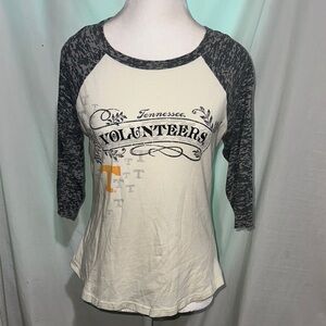 Tennessee Volunteers Women's Cream and Black Raglan Top size medium